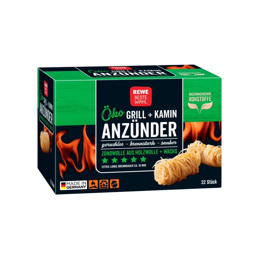 REWE Grill écologique + allume-feu pour cheminée (32pcs)