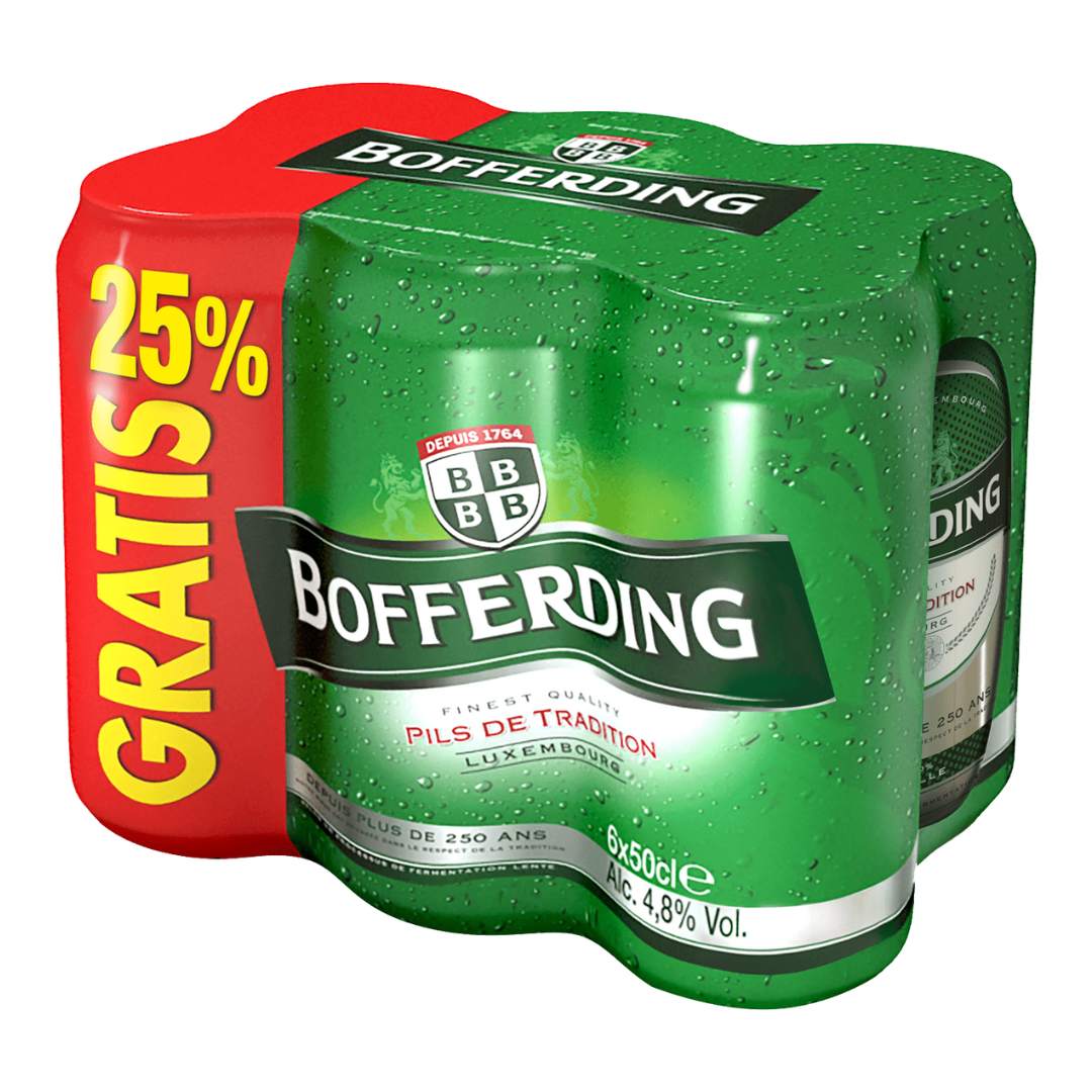BOFFERDING Pils Beer 25% Gratis Can 4.8% (6x50cl)