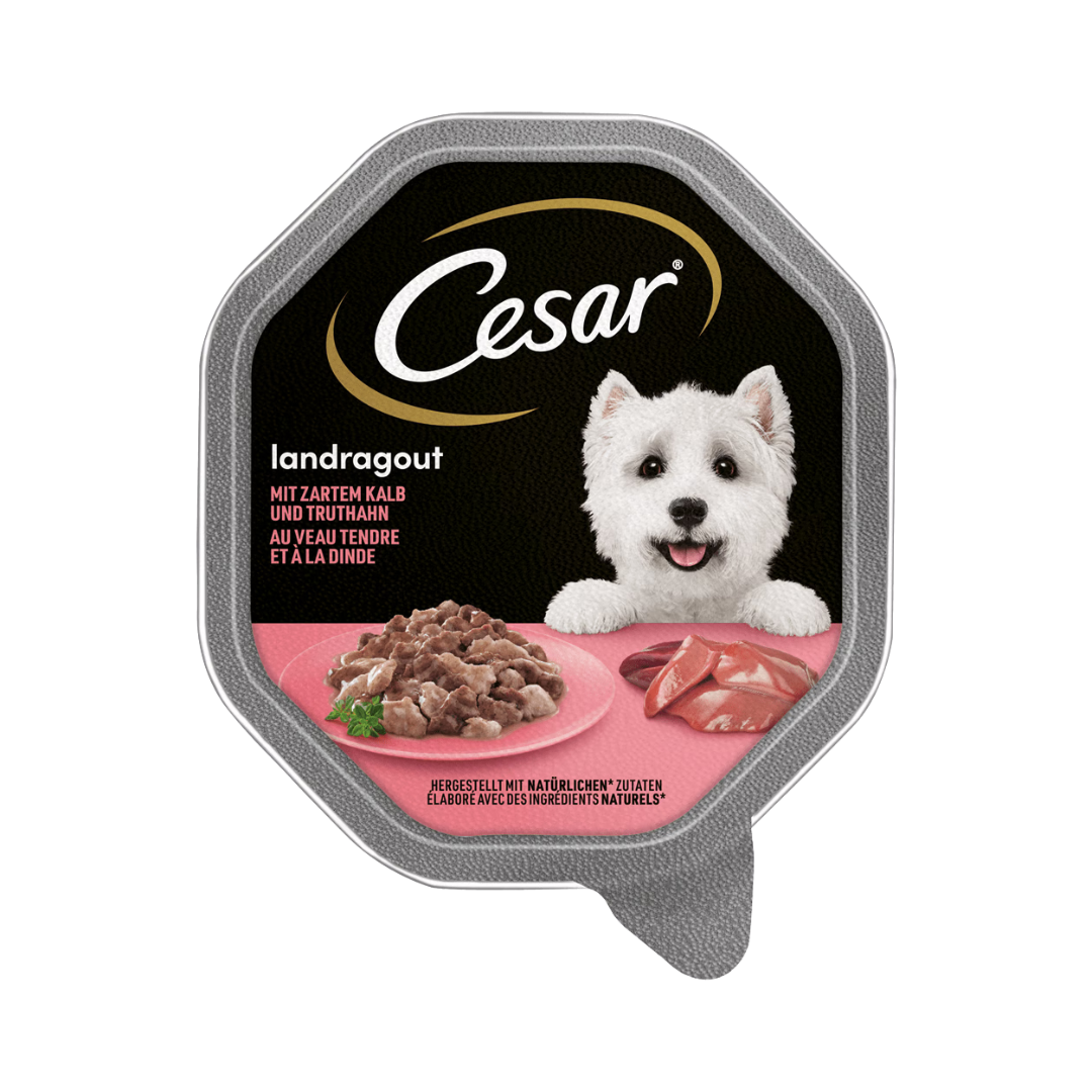 CESAR Dog food Landragout au veau tendre et à la dinde