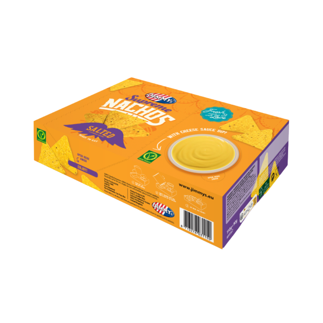 JIMMY'S Salted nachos with cheese dip (200g)