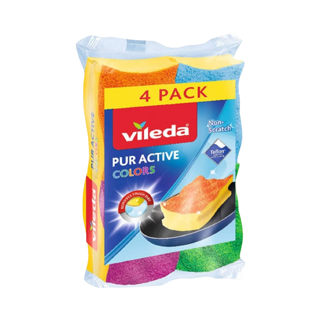 VILEDA Pur Active Colors Sponges (4pcs)