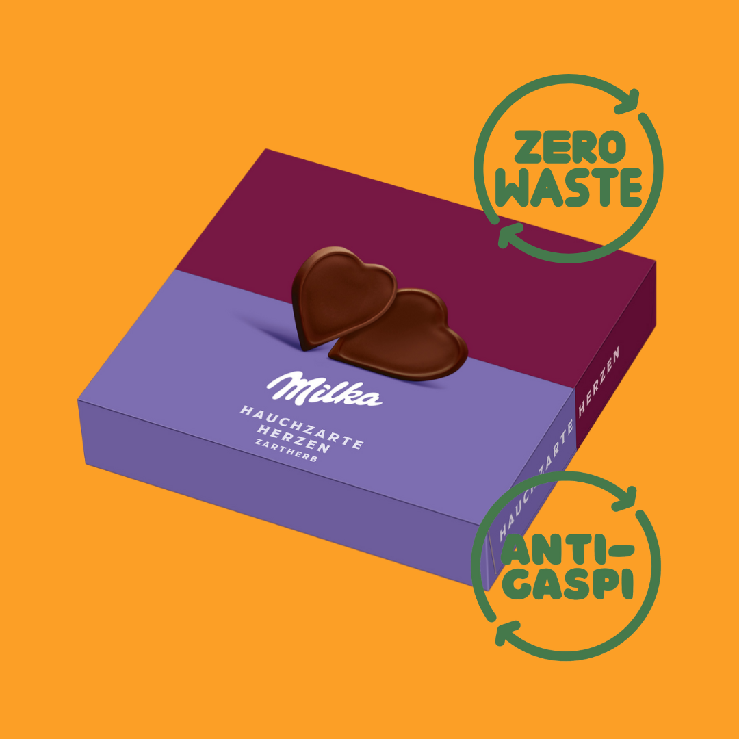 ZERO-WASTE MILKA Hauchzarte Herzen Zartherb (130g)