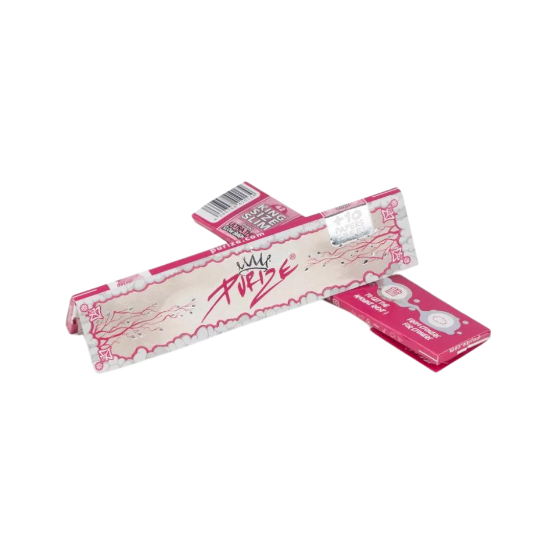 PURIZE Papiers Longs King Size Slim Rose (42 pièces)