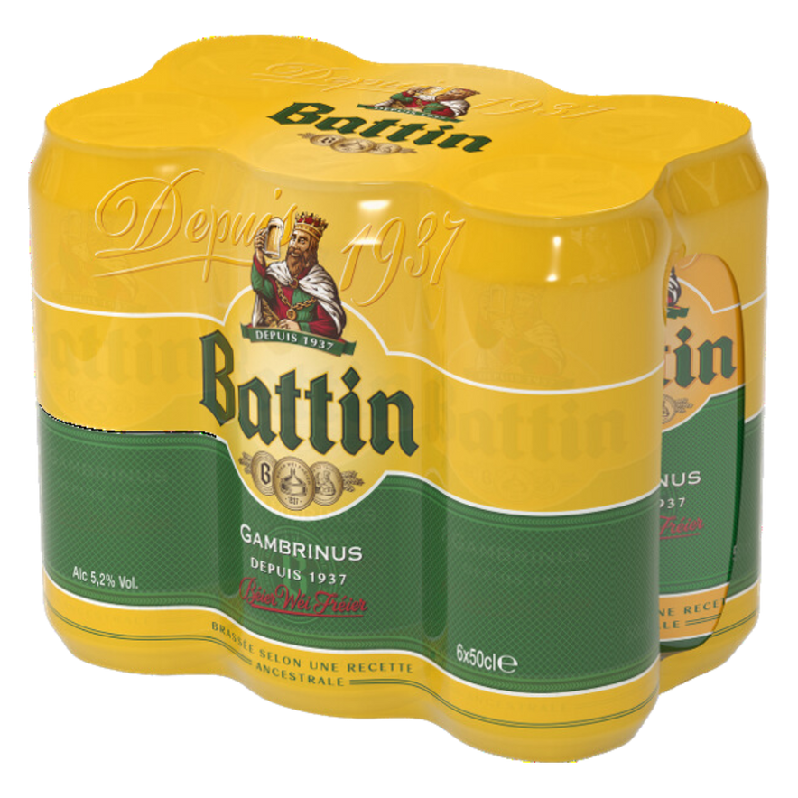 BATTIN Bière Pils Gambrinus 5,2% (6x50cl)