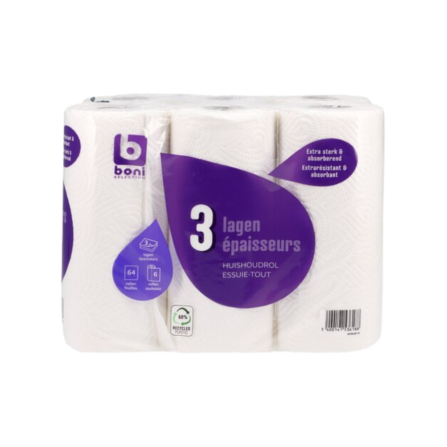 BONI Essuie-tout 3 épaisseurs (6pcs)