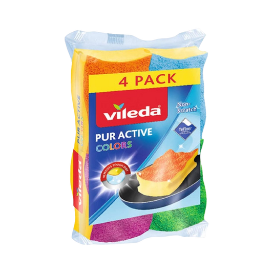 VILEDA Pur Active Colors Sponges (4pcs)